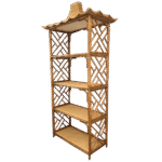 Chinoiserie Rattan Etagere